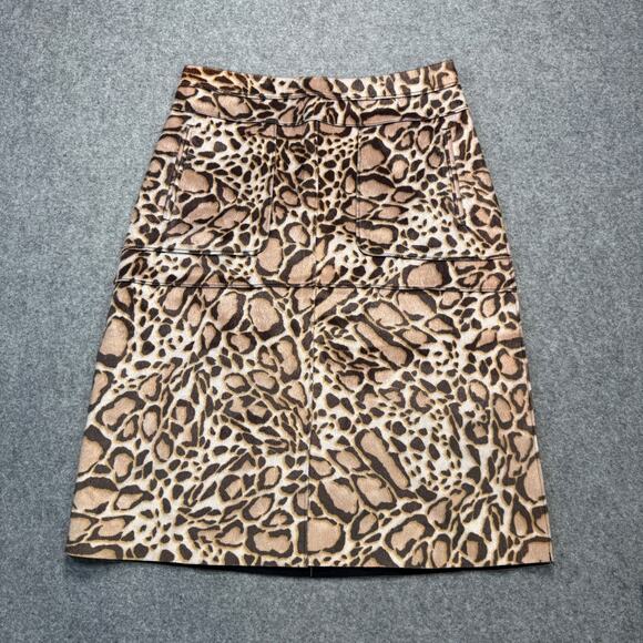 BCBG Maxazria Faux Fur Leopard Print Margaux A-Line Skirt Size 8 NEW - Picture 1 of 9